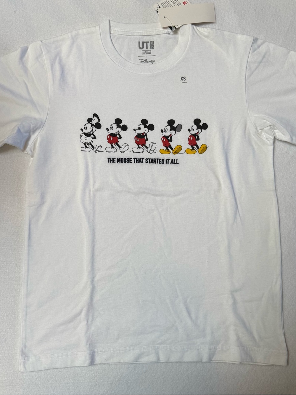 Uniqlo White Mickey Mouse Tee